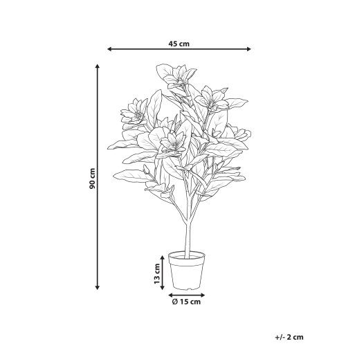 Beliani Artificial Plant MAGNOLIA TREE 90 cm Red 2