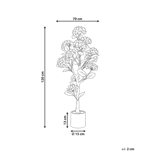 Beliani Artificial Plant HORTENSIUM 120 cm White 2