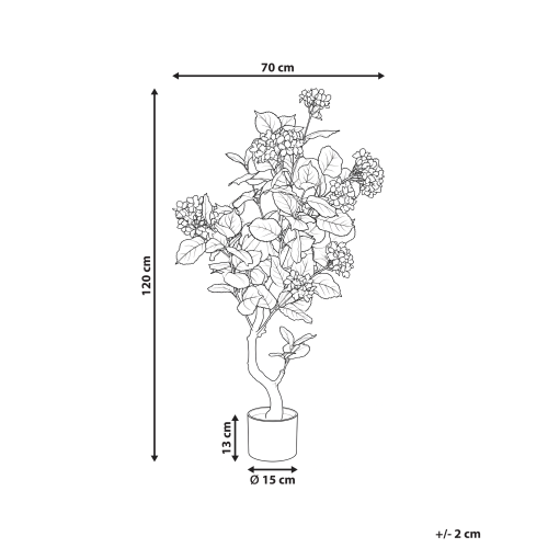Beliani Artificial Plant HORTENSIUM 120 cm Red 2