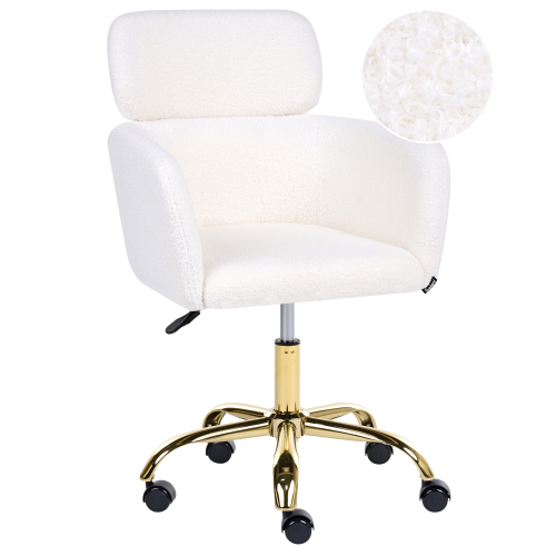 Beliani Desk Chair ALENA Boucle White