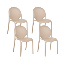 Set of 4 Garden Chairs BRUGNELLO Beige