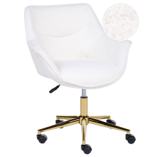 Desk Chair ARDELLE Boucle White