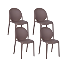 Set of 4 Garden Chairs BRUGNELLO Brown