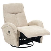 Rocking Recliner Chair DANAE Swivel Chenille Light Beige