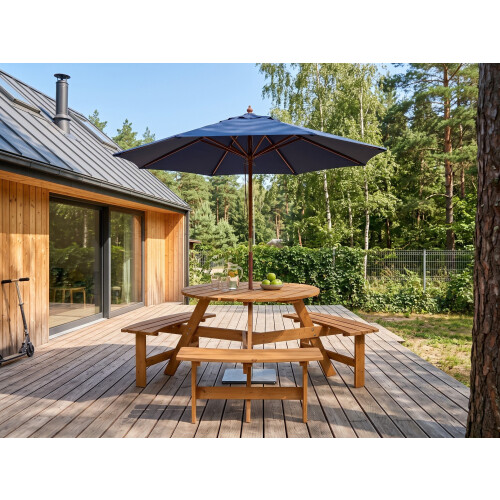 Beliani Picnic Table with Benches CAPARCOTTA Fir Wood Light Brown 1