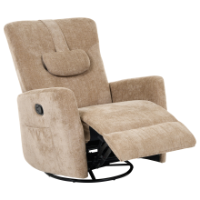 Rocking Recliner Chair REA Swivel Chenille Light Brown