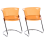Beliani Set of 2 Dining Chairs OSHKOSH Orange 1