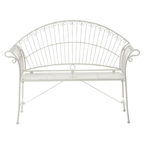 Beliani Garden Bench GUALEA 130 cm Metal Off-White