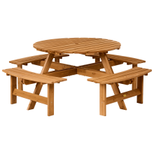 Picnic Table with Benches CAPARCOTTA Fir Wood Light Brown