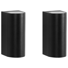 Set of 2 Outdoor LED Wall Lights LAZARO Black