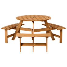 Picnic Table with Benches CALASCIBETTA Fir Wood Light Brown