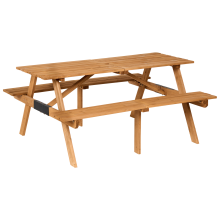Picnic Table with Benches ROSCIGNO Fir Wood Light Brown