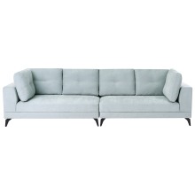 Sofa 4 Seater YURI Faux Linen Light Blue