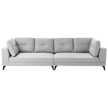 Sofa 4 Seater YURI Faux Linen Grey