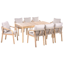 Garden Dining Set 8 Seater MANADO / SUMBA Light Brown Acacia Wood