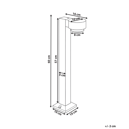 Beliani Outdoor LED Bollard Lamp ANOIA Black 2