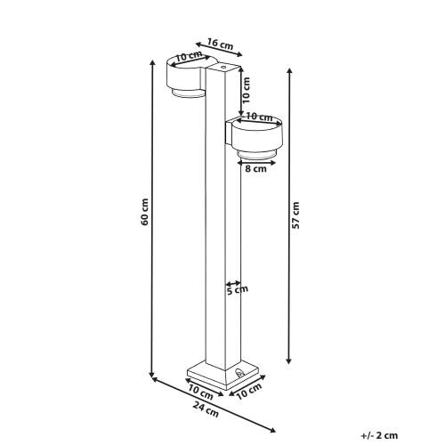 Beliani Outdoor LED Bollard Lamp TORDERA Brown 2
