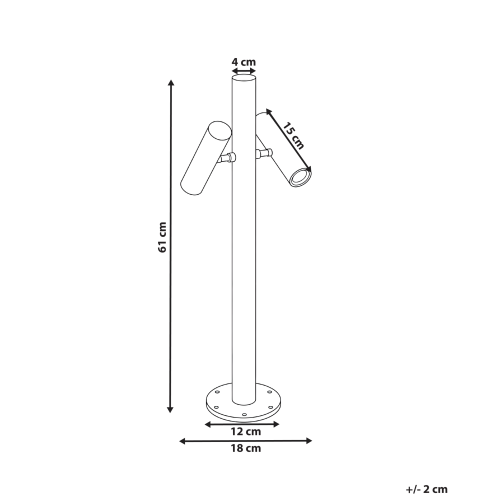 Beliani Outdoor LED Bollard Lamp FLUVIA Black 2