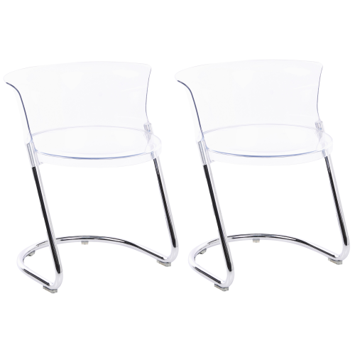 Beliani Set of 2 Dining Chairs OSHKOSH Transparent