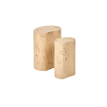 Set of 2 Coffee Tables GRINNELL Burl Effect