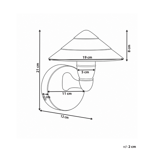 Beliani Outdoor LED Wall Light NAVEA Black 2