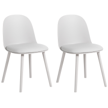 Set of 2 Dining Chairs ANKENY Faux Leather Light Grey