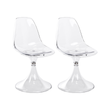 Set of 2 Dining Chairs CLARKSVILLE Transparent