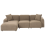 Beliani Modular Corner Sofa 3 Seater HEDE Fabric Brown Right Hand 1