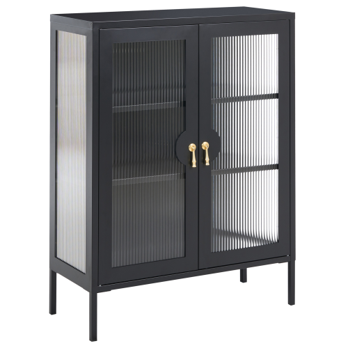 Beliani Storage Unit GLEORA Metal Black
