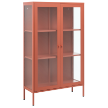 Glass Display Cabinet NASH Metal 90 cm Golden Brown
