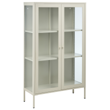 Glass Display Cabinet NASH Metal 90 cm Light Beige