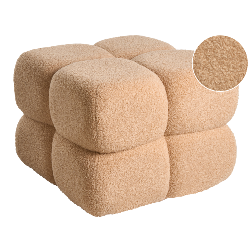 Beliani Pouffe CALIENTE Boucle Beige