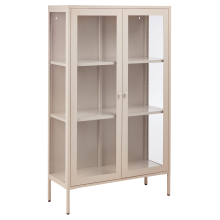 Glass Display Cabinet NASH Metal 90 cm Beige