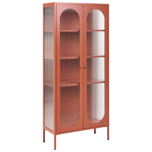 Glass Display Cabinet FOXTON Metal 80 cm Golden Brown