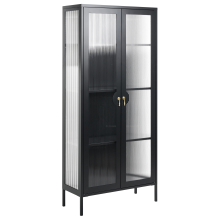 Glass Display Cabinet GLEORA Metal Black