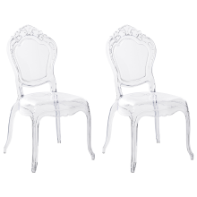 Set of 2 Dining Chairs VERMONT Transparent