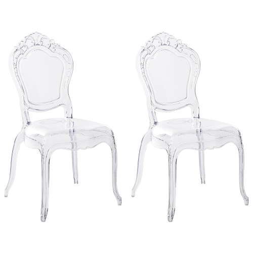 Beliani Set of 2 Dining Chairs VERMONT Transparent