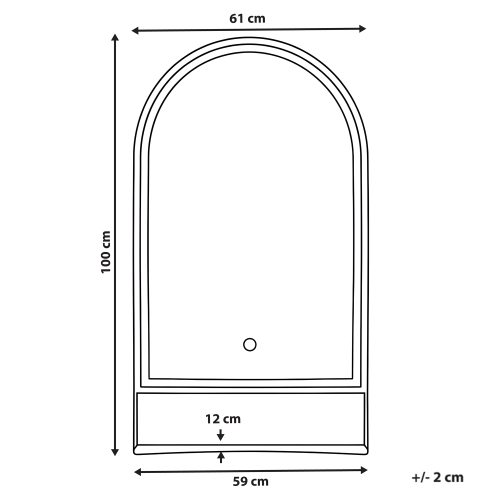 Beliani LED Bathroom Mirror VALOUZE 61 cm 100 cm with Shelf Silver 2