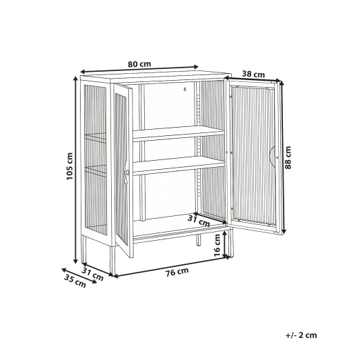 Beliani Storage Unit GLEORA Metal Black 2