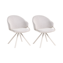 Set of 2 Dining Chairs MYSTIC Fabric Off-White