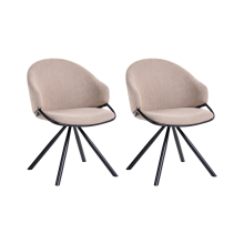 Set of 2 Dining Chairs MYSTIC Fabric Taupe