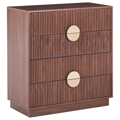 Beliani 4 Drawer Chest NUMURKAH Dark Brown