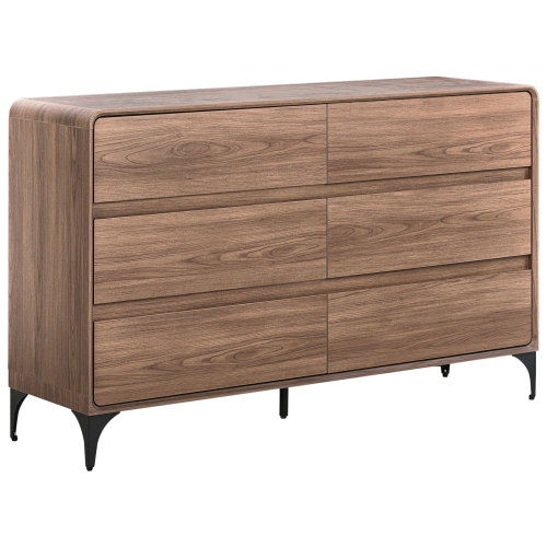 Beliani 6 Drawer Chest COWELL Dark Brown