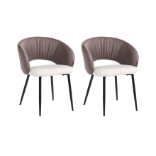 Set of 2 Chairs WALLA Fabric Brown