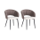 Beliani Set of 2 Chairs WALLA Fabric Brown 1