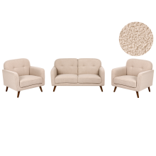 Living Room Set 4 Seater ETTRUM Boucle Beige