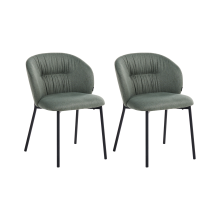Set of 2 Dining Chairs MESA Fabric Green