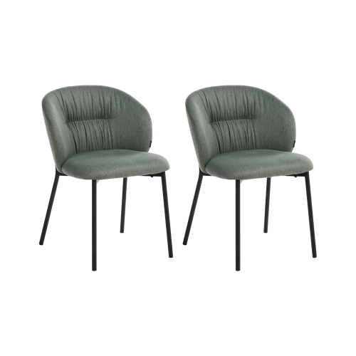Beliani Set of 2 Dining Chairs MESA Fabric Green