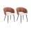 Beliani Set of 2 Chairs WALLA Fabric Golden Brown 1