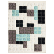 Kids Rug BRICKY White 90 x 130 cm Cotton